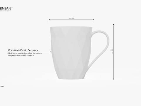 Porcelain Mug Model Cetak 3D