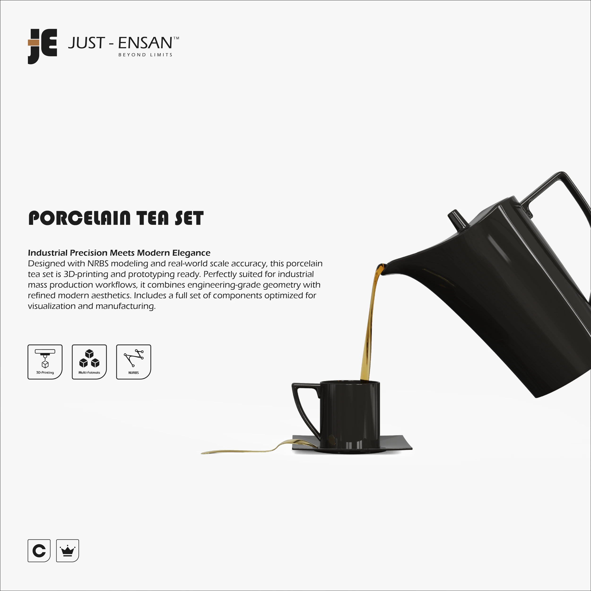 Porcelain Tea Set 3D Print Model .c4d .max .obj .3ds .fbx .stl .blend 