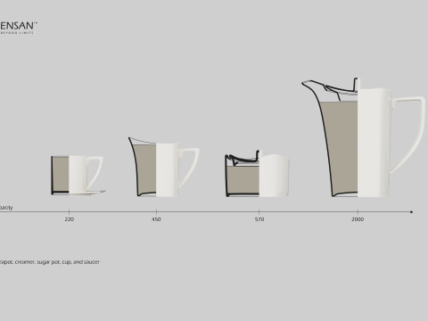 Porcelain Tea Set Modello di stampa 3D