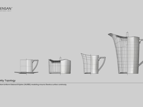 Porcelain Tea Set Modello di stampa 3D