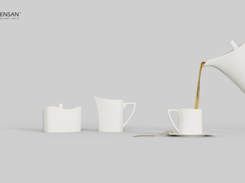 Porcelain Tea Set Modello di stampa 3D