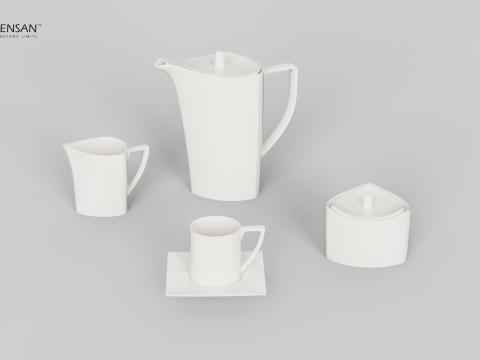 Porcelain Tea Set Modello di stampa 3D