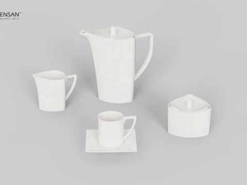 Porcelain Tea Set 3D Print Model