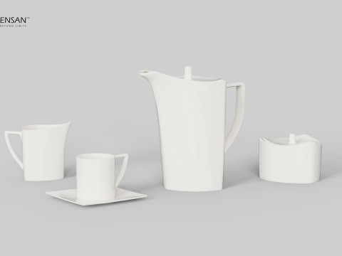 Porcelain Tea Set Modello di stampa 3D