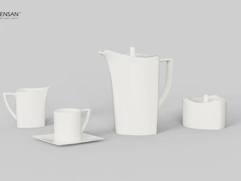 Porcelain Tea Set 3D Print Model