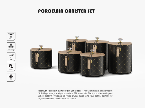 Porcelain Canister Set 3D 打印模型