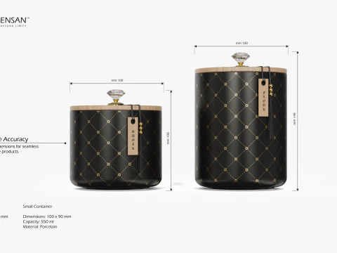 Conjunto Vasilha de Porcelana Modelo de Impressão 3D