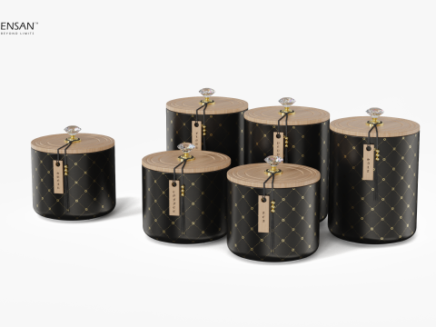 Porcelain Canister Set 3D Print Model