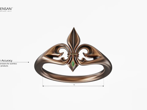 Fleur De Lis Ring 3D Print Model