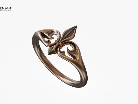 Fleur De Lis Ring 3D Print Model