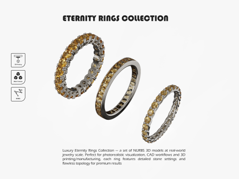 Eternity Rings Collection Pack Modelo de Impressão 3D