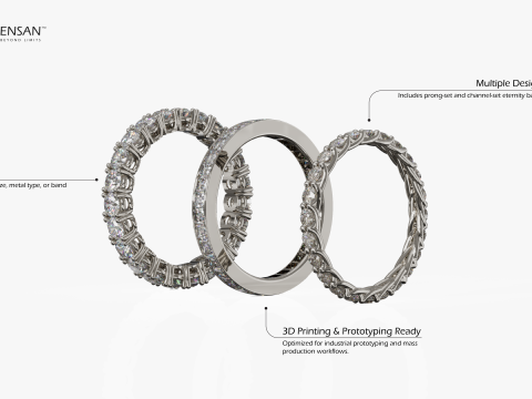 Eternity Rings Collection Pack 3D Baskı Modeli