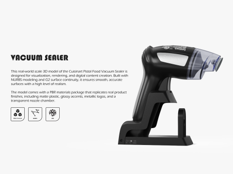 Cuisinart Pistol Food Vacuum Sealer Modèle 3D