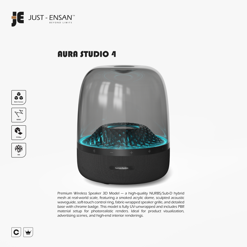 Aura Studio 4 Speaker - harman-kardon 3D Model .c4d .max .obj .3ds .fbx .stl .blend 