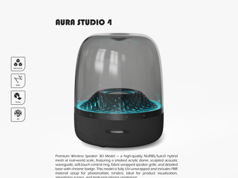 Aura Studio 4 Speaker - harman-kardon 3D Model