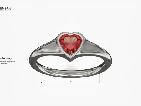 Heart Gem Ring Modèles 3D en vedette