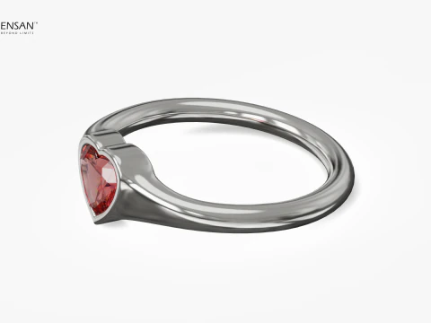 Heart Gem Ring 3D Print Model
