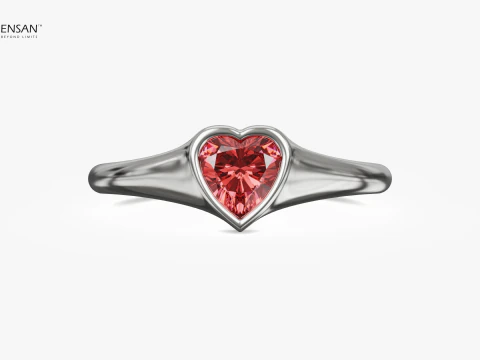 Heart Gem Ring 3D Print Model