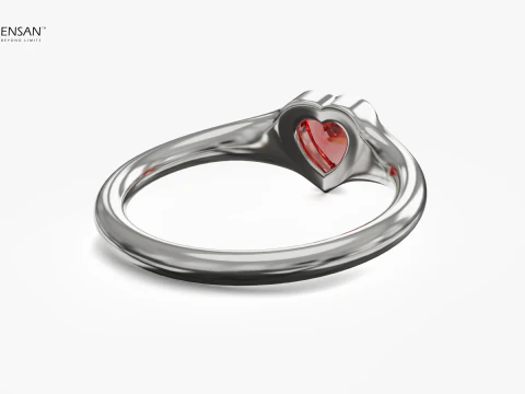 Heart Gem Ring 3D Print Model