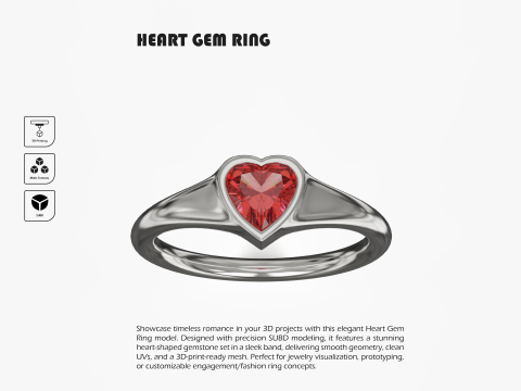 Heart Gem Ring 3D प्रिंट मॉडल