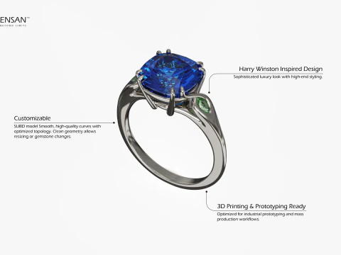 Harry Winston Style Ring 3D Print Model