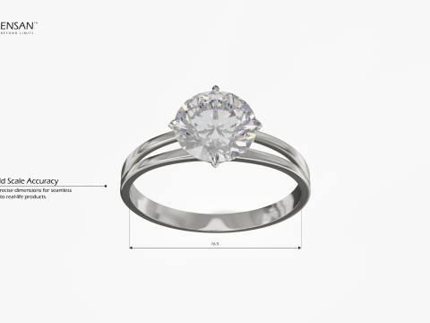 Solitaire Ring 3D 打印模型