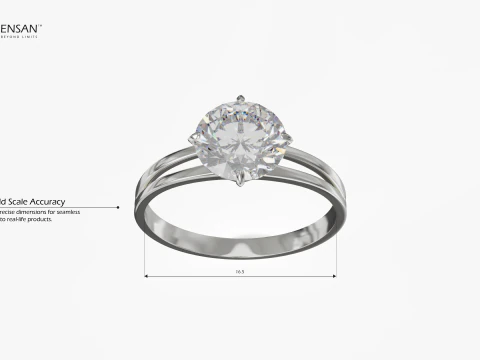Solitaire Ring 3D Print Model