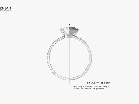 Solitaire Ring 3D Print Model