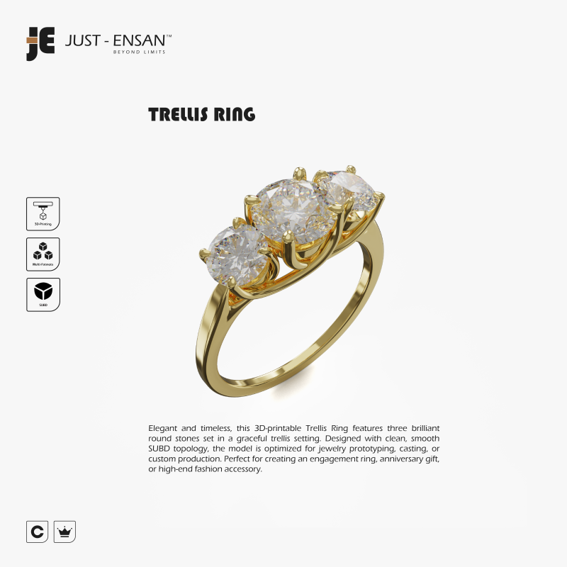 Trellis Ring 3D Print Model .c4d .max .obj .3ds .fbx .stl .blend 