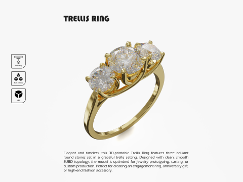 Trellis Ring 3D Print Model