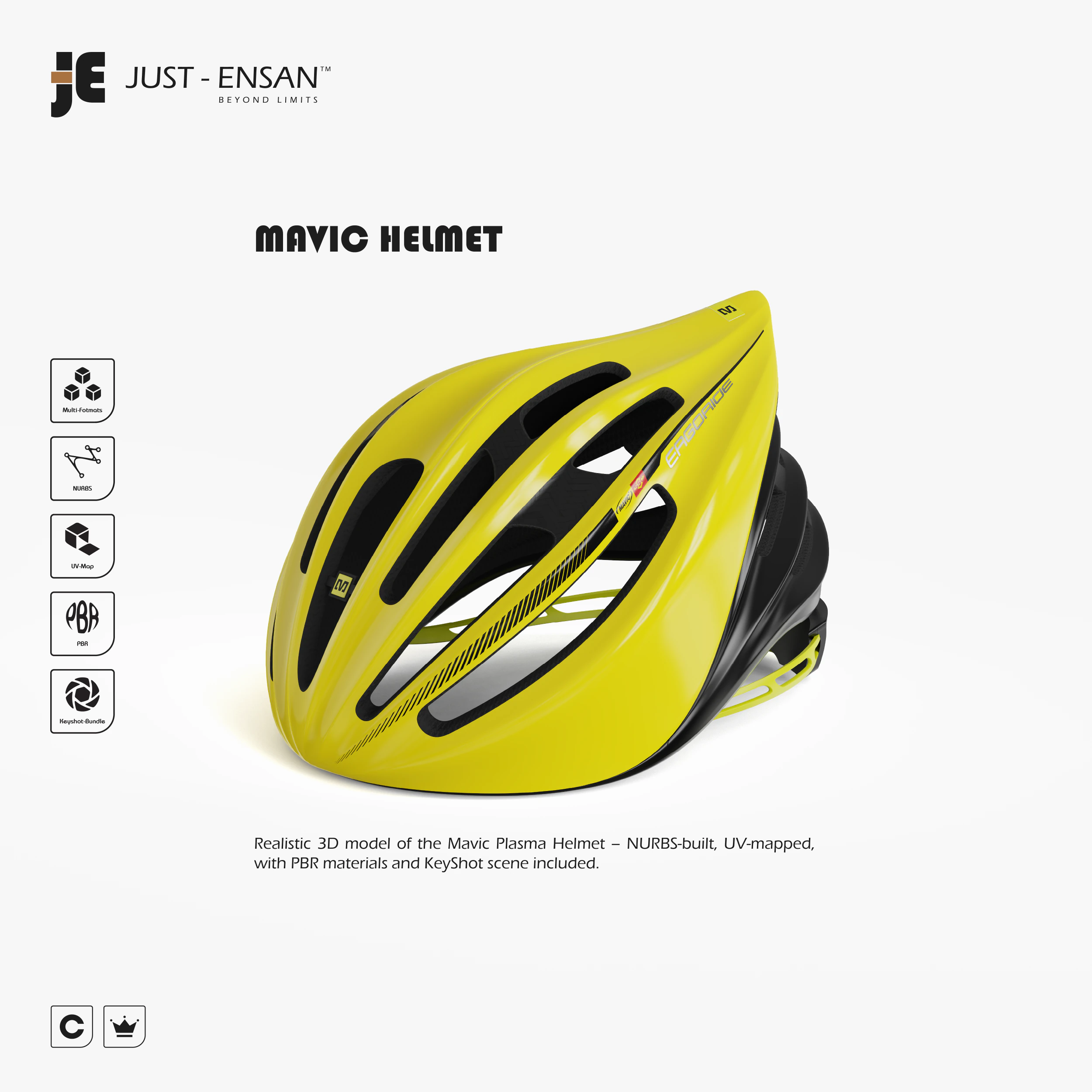 Mavic Plasma Helmet 3D Model .c4d .max .obj .3ds .fbx .stl .blend 