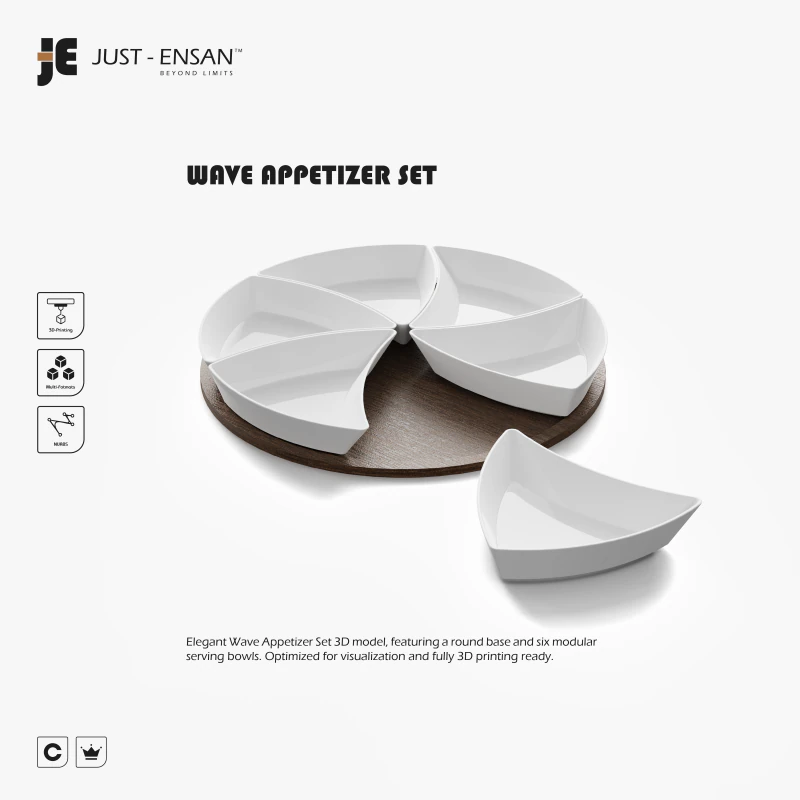 Conjunto de aperitivos Wave Modelo de Impressão 3D .c4d .max .obj .3ds .fbx .stl .blend 