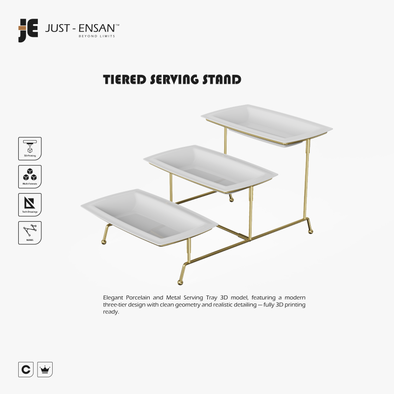 Tiered Serving Stand 3D Принт Модель .c4d .max .obj .3ds .fbx .stl .blend 