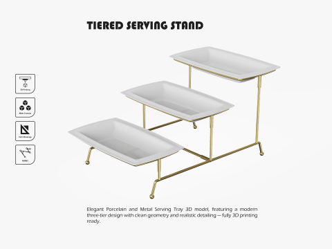 Tiered Serving Stand Modelo de Impressão 3D