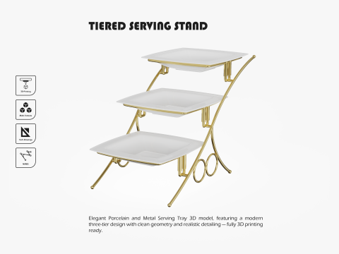 Tiered Serving Decorative Stand 3D printmodel