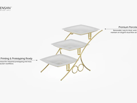 Tiered Serving Decorative Stand 3D Print Model