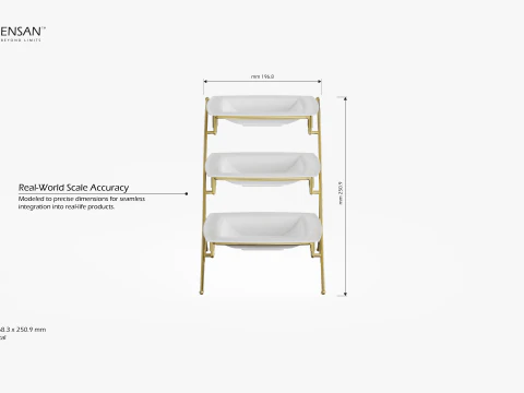 Tiered Serving Decorative Stand 3D Print Model