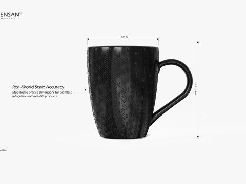 Decorated Porcelain Mug Collection 3D Model