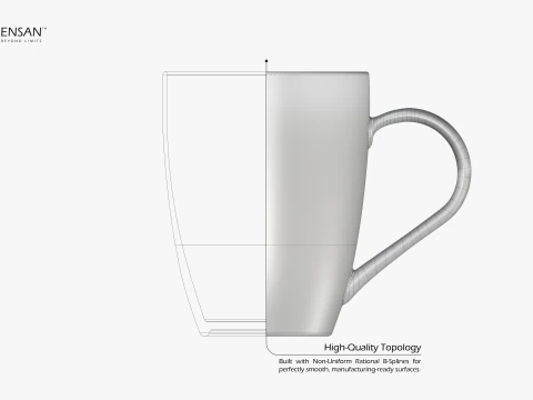 Decorated Porcelain Mug Collection 3D Model