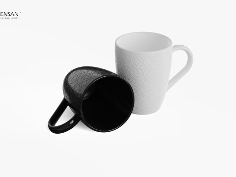 Decorated Porcelain Mug Collection 3D Model