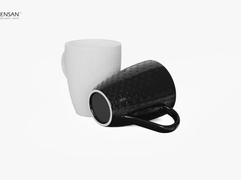 Decorated Porcelain Mug Collection 3D Model
