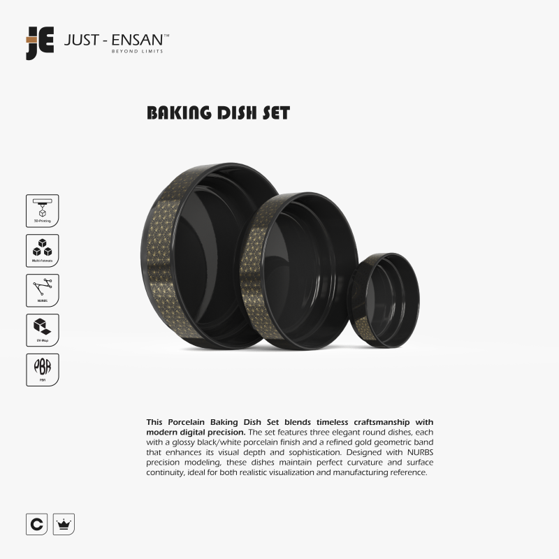 Baking Dish Set 3D 打印模型 .c4d .max .obj .3ds .fbx .stl .blend