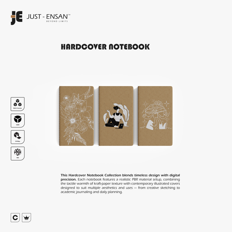 Kraft Hardcover Notebook Model 3D .c4d .max .obj .3ds .fbx .stl .blend