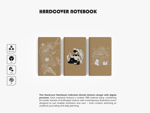 Kraft Hardcover Notebook 3Dモデル