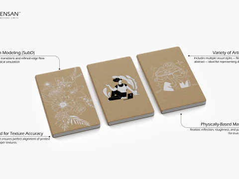 Kraft Hardcover Notebook 3D Model