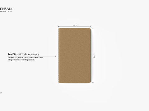 Kraft Hardcover Notebook Model 3D