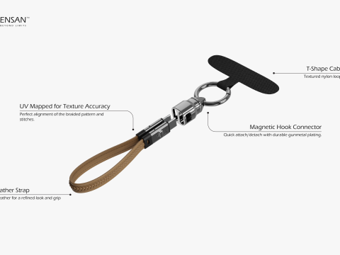 Charging Cord - Type-C Lanyard Cable 3D Модель