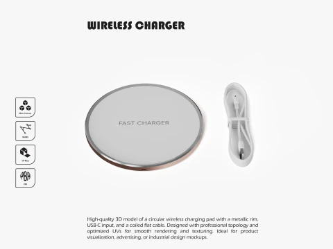Kablosuz Şarj Cihazı 3D Model