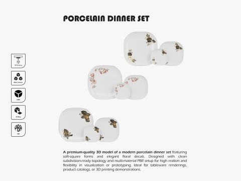 Porcelain Dinner Set 3D 打印模型