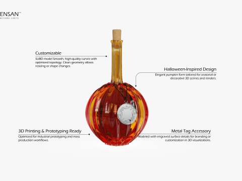 Halloween Pumpkin Bottle 3D Print Model